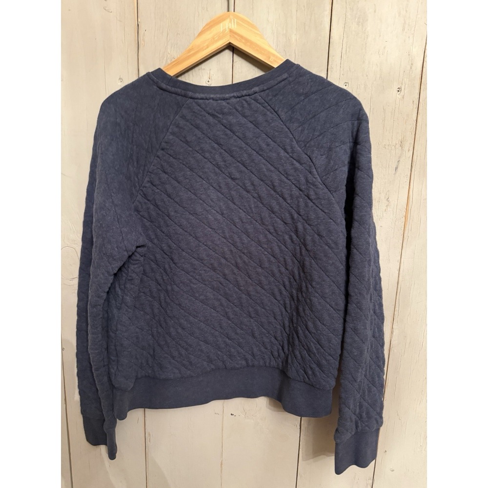 Patagonia Sweatshirt Sweater  Womens‎ Sz-Med Blue Quilted Organic Crew Pullover - Picture 4 of 7